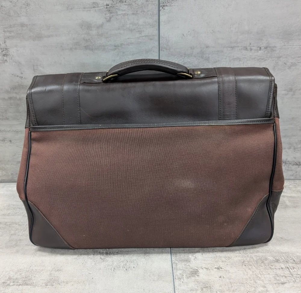 Vintage Hartmann Brown Leather Briefcase Laptop Bag Carry On